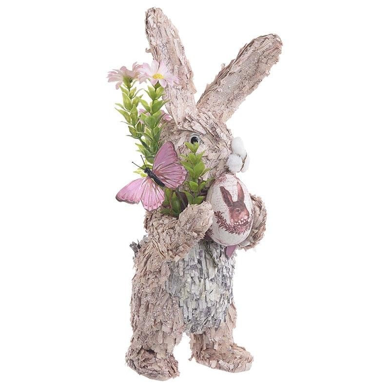 Pink Bunny holding egg 12 cm x 36 cm multicolor