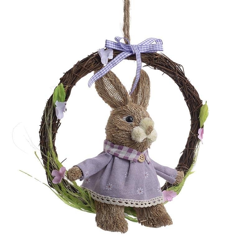 Decoratiune suspendata Rabbit in Swing 25 cm x 43 cm