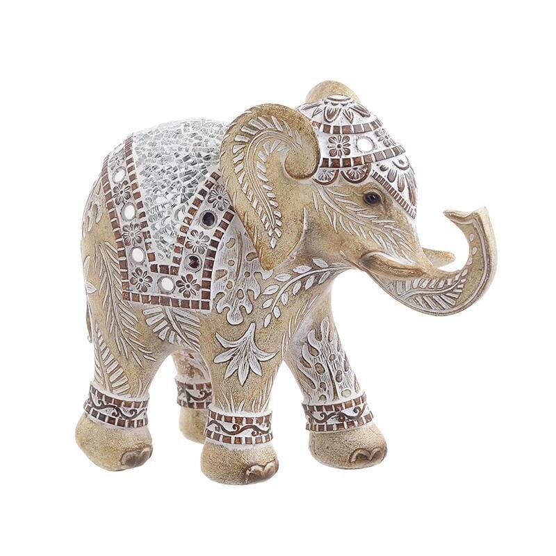 Elefant decor din rasina Antique Beige 18 cm x 16 cm