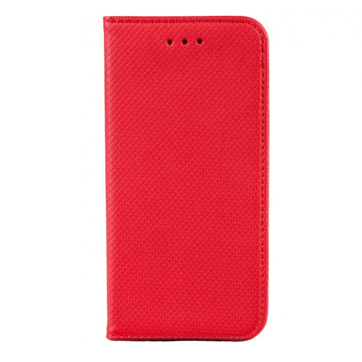 Калъф за книга, съвместим с Oppo A57 4G / 5G G-Tech Flip Book, магнитно затваряне, джоб за карти, първокласна стойка, червен