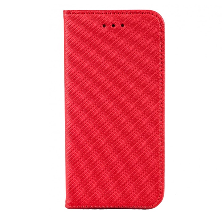 Калъф - книга, съвместим с Xiaomi Mi 11i, премиум книга G-Tech, магнитно закопчаване, джоб за карта, червен