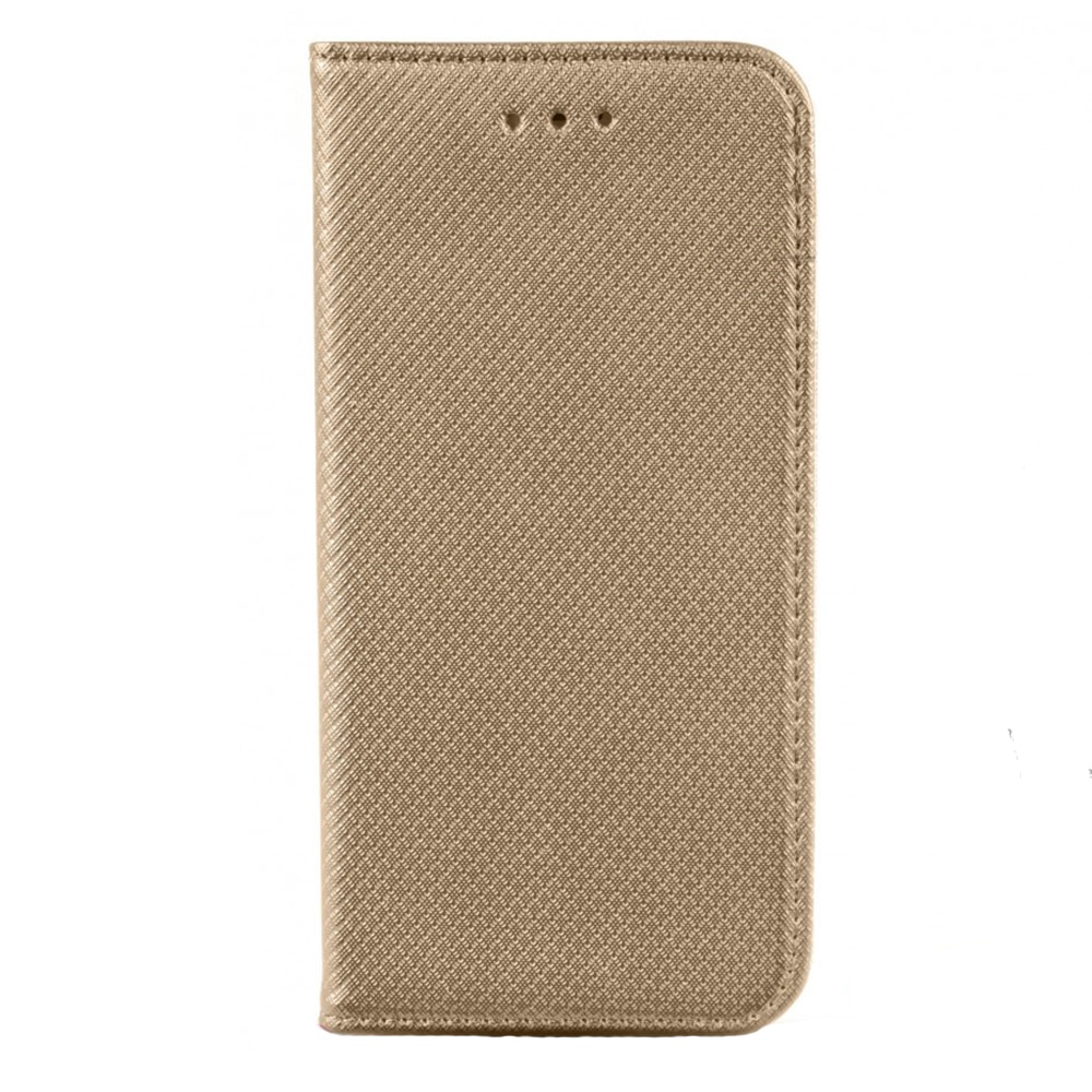 Husa tip carte compatibila cu Motorola Moto G34, GEO Flip Book, inchidere magnetica, buzunar card, premium stand, Auriu