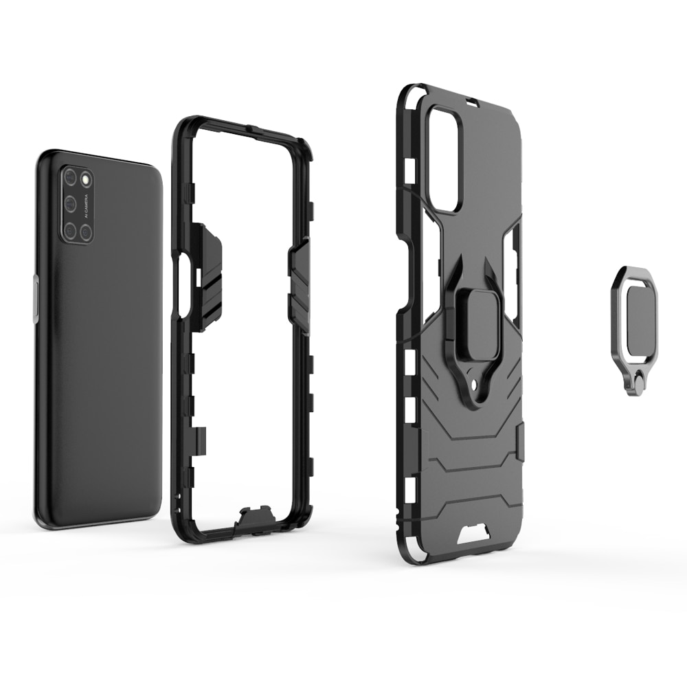 Husa G-Ring Defender compatibila cu Oppo A54 5G, Antishock Armor, Inel rotativ 360 grade, Magnet suport auto incorporat, TPU si PC, Black