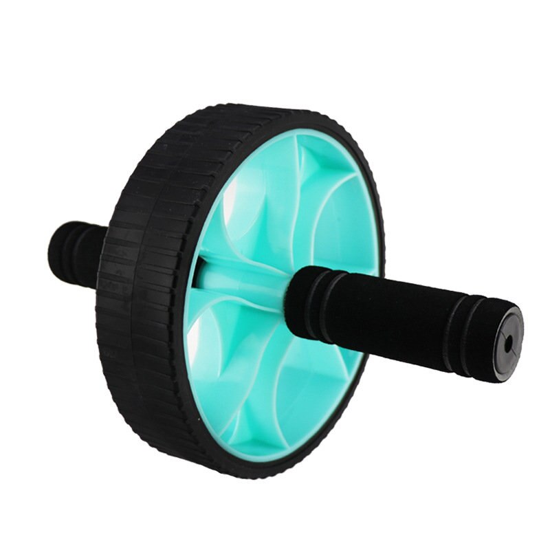 Roata pentru exercitii fizice, Joy, Plastic si spuma, Pentru abdomen, 43 x 173 x 250 mm, Negru/Albastru