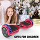Hoverboard GeekMe, bluetooth, Lumina LED roti, cu telecomanda si geanta, 6,5 inch, Rosu metalic