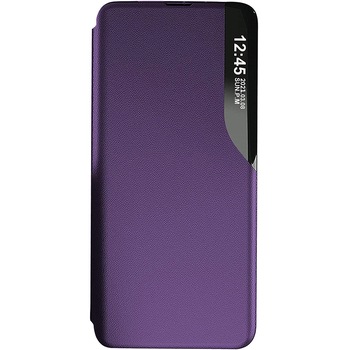 Husa Flip din Piele pentru Samsung Galaxy A52 Unique S-View, Optim Close, Magnetic Smart Stand, Mov Husa Flip din Piele pentru Samsung Galaxy A52 Unique S-View, Optim Close, Magnetic Smart Stand, Mov