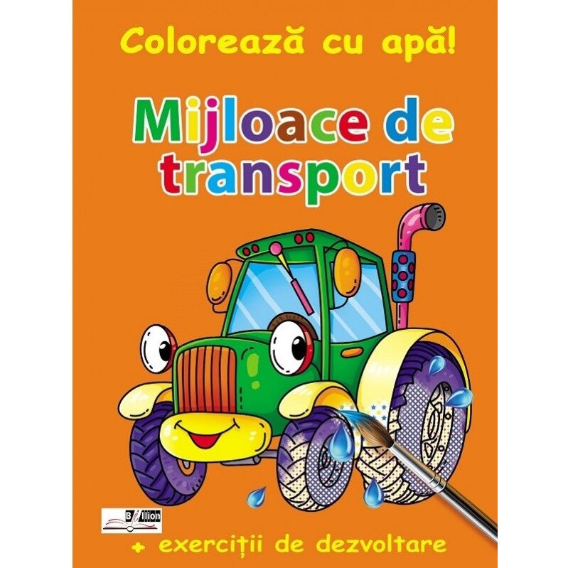 Mijloace de transport. Coloreaza cu apa!