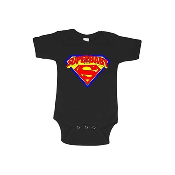 Body copii personalizat, SuperBaby, Negru Body copii personalizat, SuperBaby, Negru