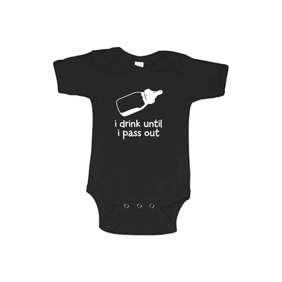 Body copii personalizat, I drink, Negru