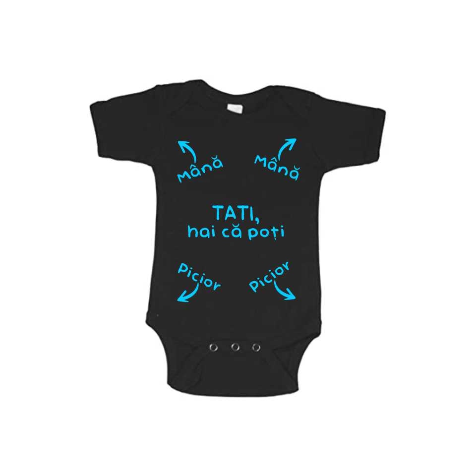 Body copii personalizat, Tati, Negru
