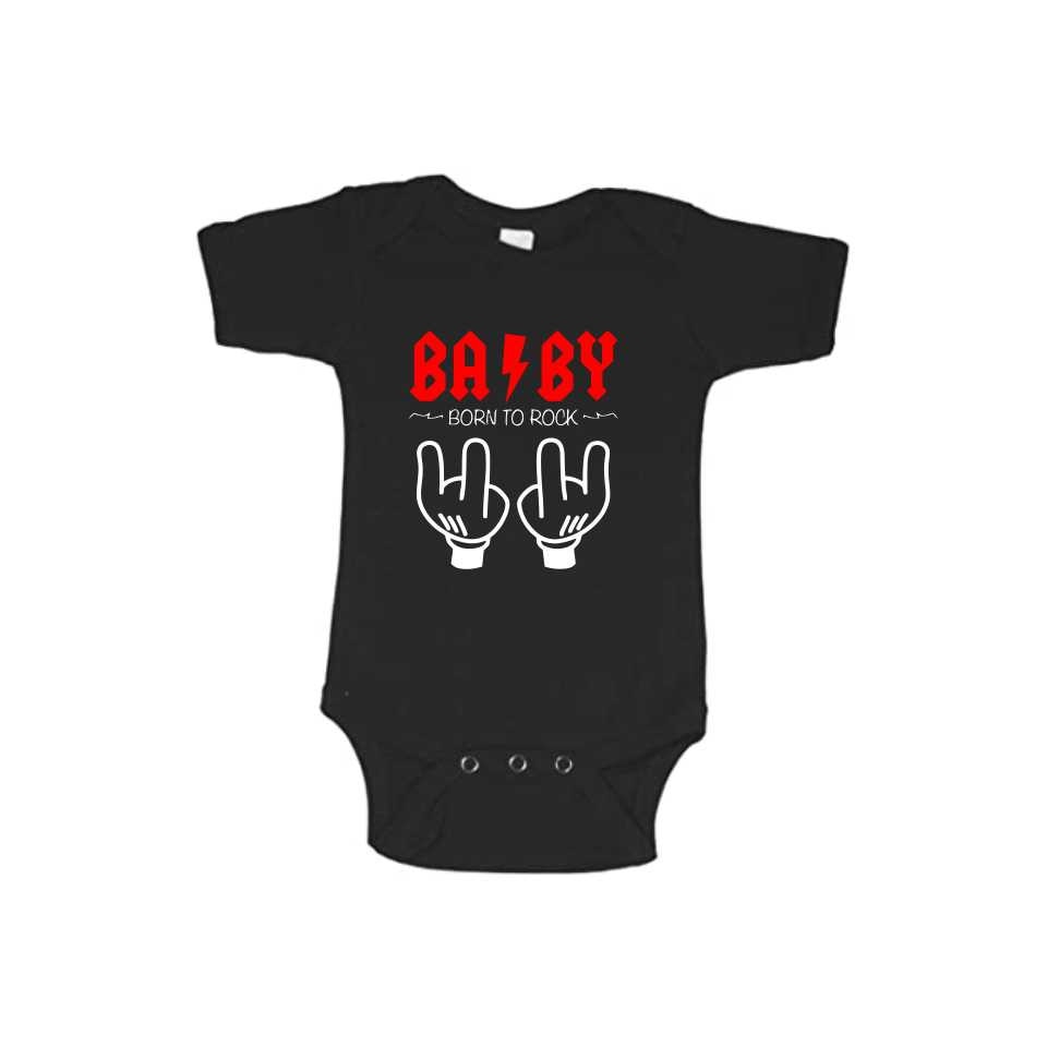 Body copii personalizat, Born to rock, negru