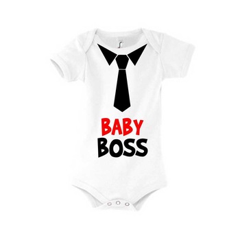 Body copii personalizat, Baby Boss, Alb, 12-18Luni Body copii personalizat, Baby Boss, Alb, 12-18Luni