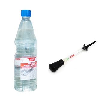 Set tester acid baterie, Electrolit pentru acumulatori, Motor Starter, 1 litru Set tester acid baterie, Electrolit pentru acumulatori, Motor Starter, 1 litru