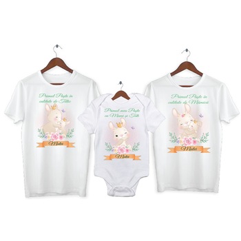 Set 2 tricouri si 1 body personalizate Primul Paste, My Way, 31AI, Alb, 100% bumbac, S Set 2 tricouri si 1 body personalizate Primul Paste, My Way, 31AI, Alb, 100% bumbac, S