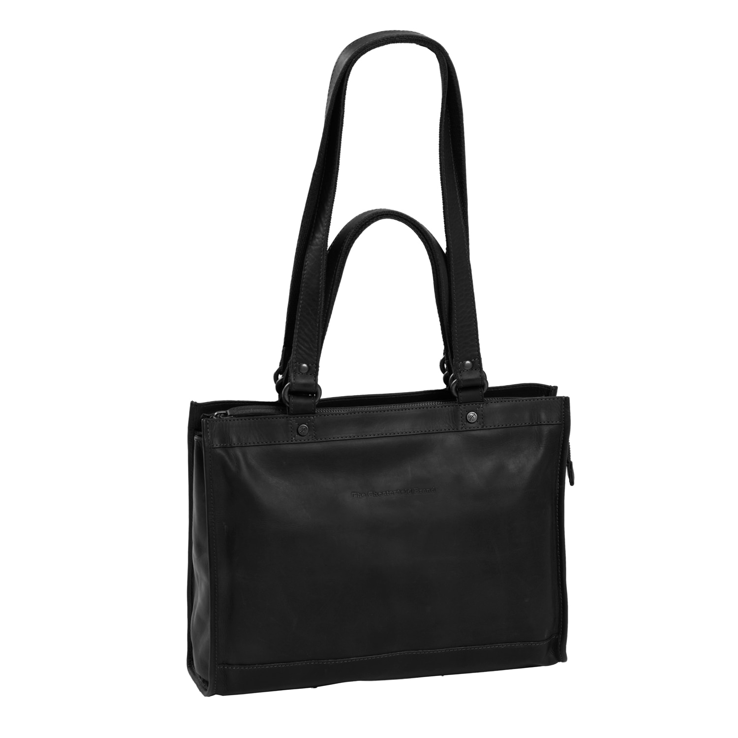 Geanta de laptop din piele naturala, The Chesterfield Brand, Lille, 13 inch, Negru