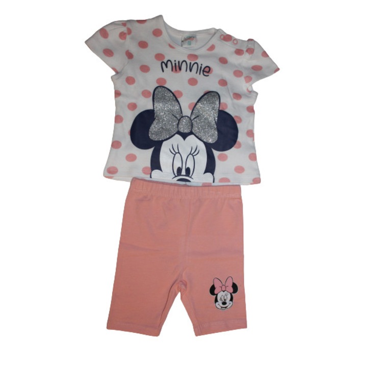 Set de imbracaminte Minnie Mouse, Roz, 68 CM