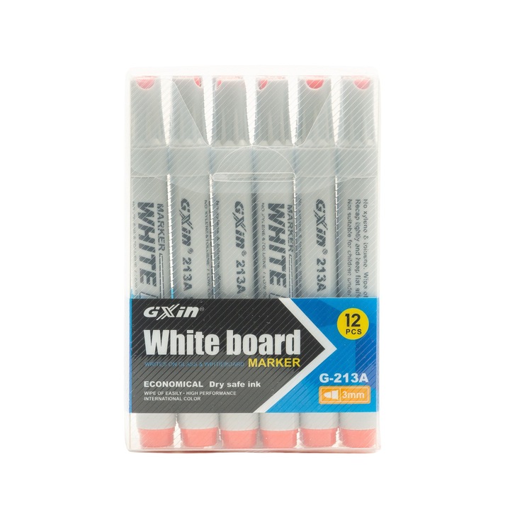 Marker pentru tabla scolara G213, 12 buc/set, rosu