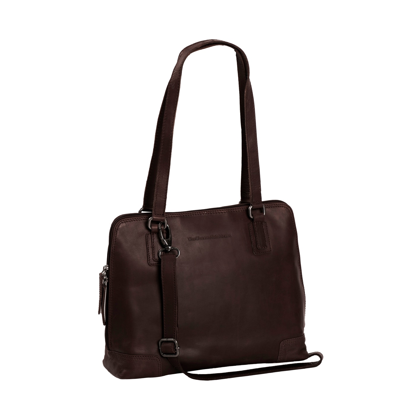 Geanta de laptop din piele naturala, The Chesterfield Brand, Manon, 14 inch, Maro inchis
