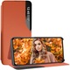 Husa Flip, Piele pentru Samsung Galaxy A12 / M12 Unique S-View, Smart Stand, Orange