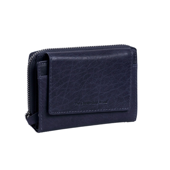 Portofel dama din piele naturala, The Chesterfield Brand, Hanoi, cu protectie anti scanare RFID, Bleumarin