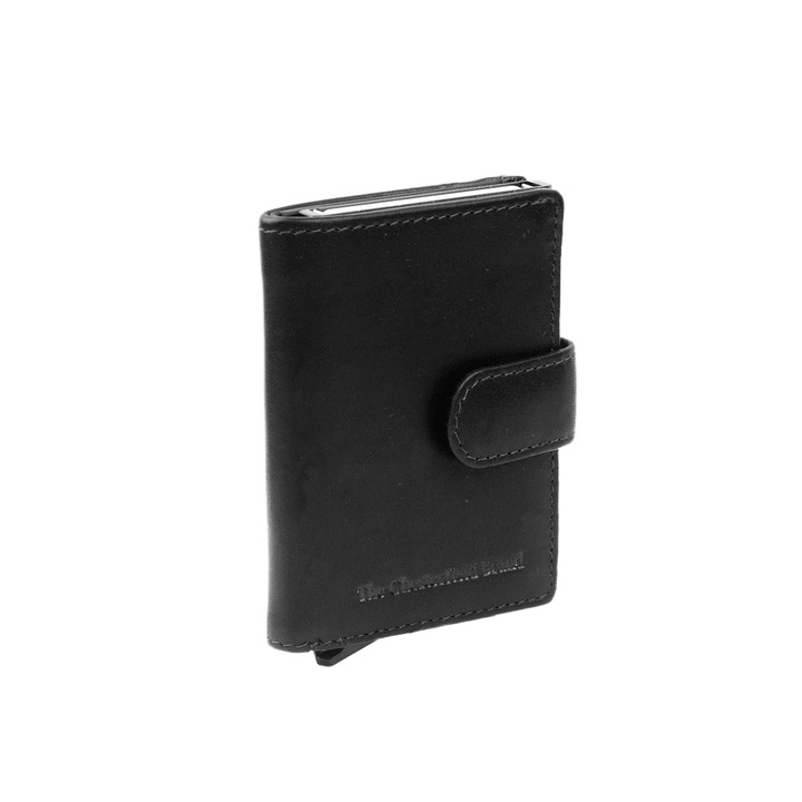 Портфейл Chesterfield, Loughton, разделение за карти, естествена кожа, унисекс, защита за RFID сканиране, черен