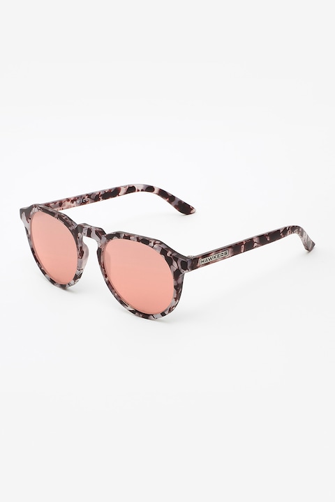 Hawkers, Ochelari de soare rotunzi unisex cu lentile oglinda, Alb/Maro, 51-20-140 Standard