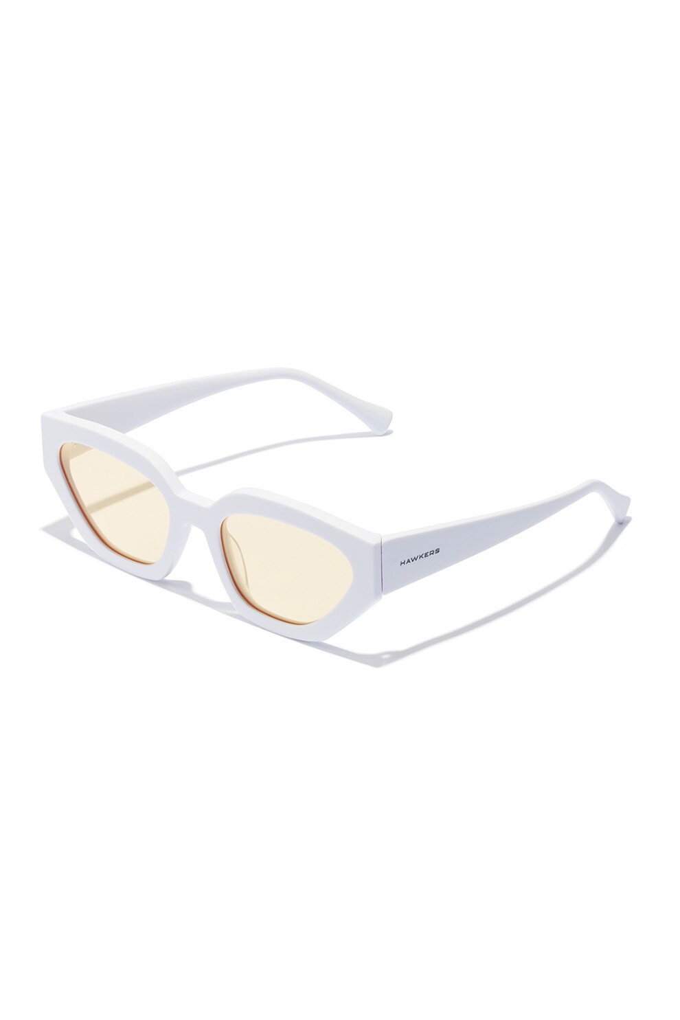 Hawkers, Ochelari de soare cat-eye unisex Olwen, Alb/Galben, 55-20-145 Standard