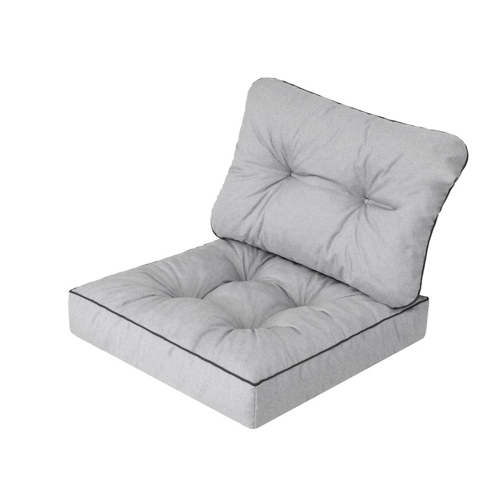 Градинска възглавница, Сива, Еколен, 50x50x10 см