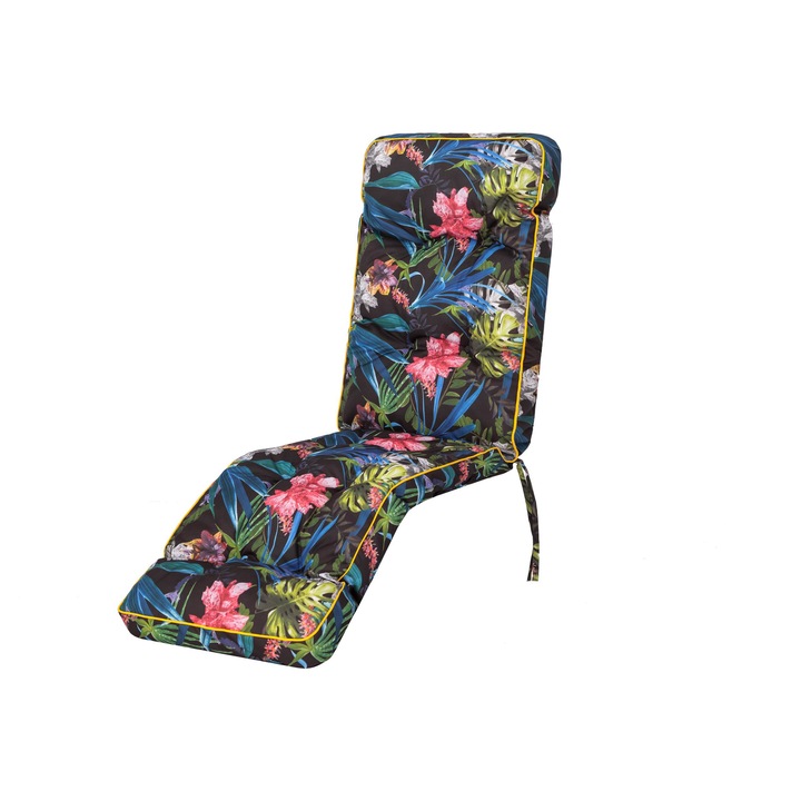 Scaun de gradina Lounger Cushion Beach "Ilona" Frunze Multicolor Ekolen 160x50x8 cm