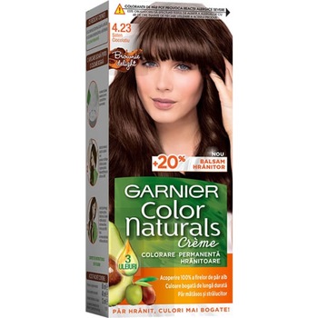 Vopsea Permanenta de Par 4.23 Saten Ciocolatiu, Garnier Color Naturals, 110 ml Vopsea Permanenta de Par 4.23 Saten Ciocolatiu, Garnier Color Naturals, 110 ml