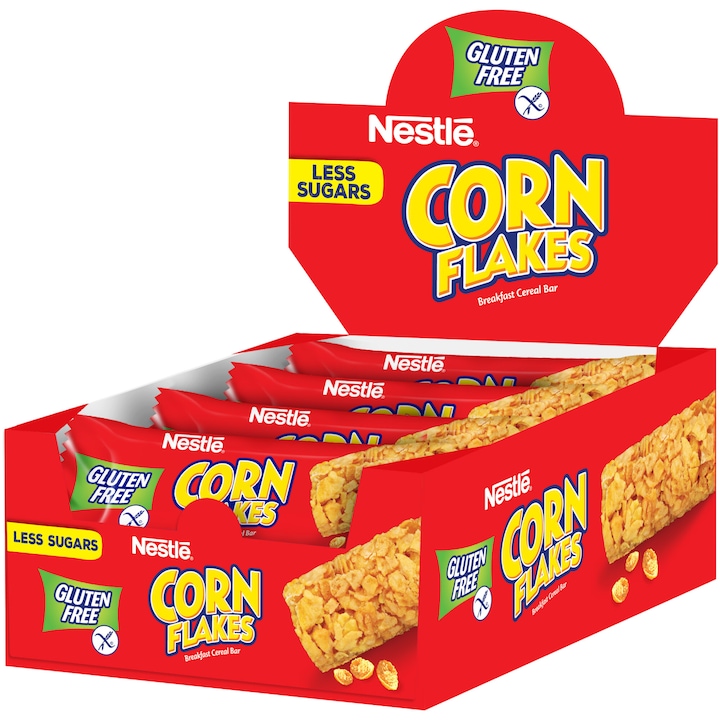Nestlé Corn Flakes gluténmentes gabonapehely-szelet vitaminokkal és ásványi anyagokkal, 12x22 g