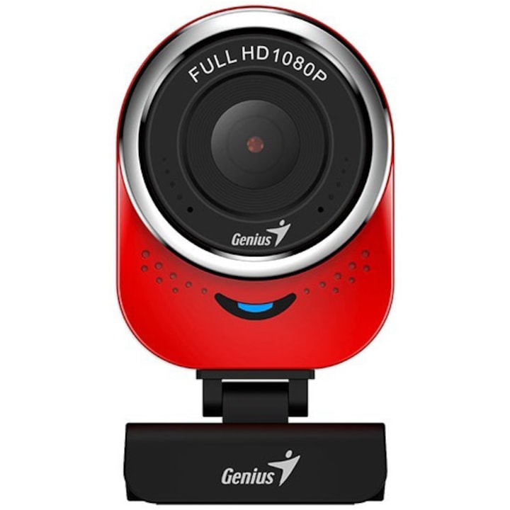 Camera Web Genius Qcam 6000, FullHD 1080p, USB, Rosu