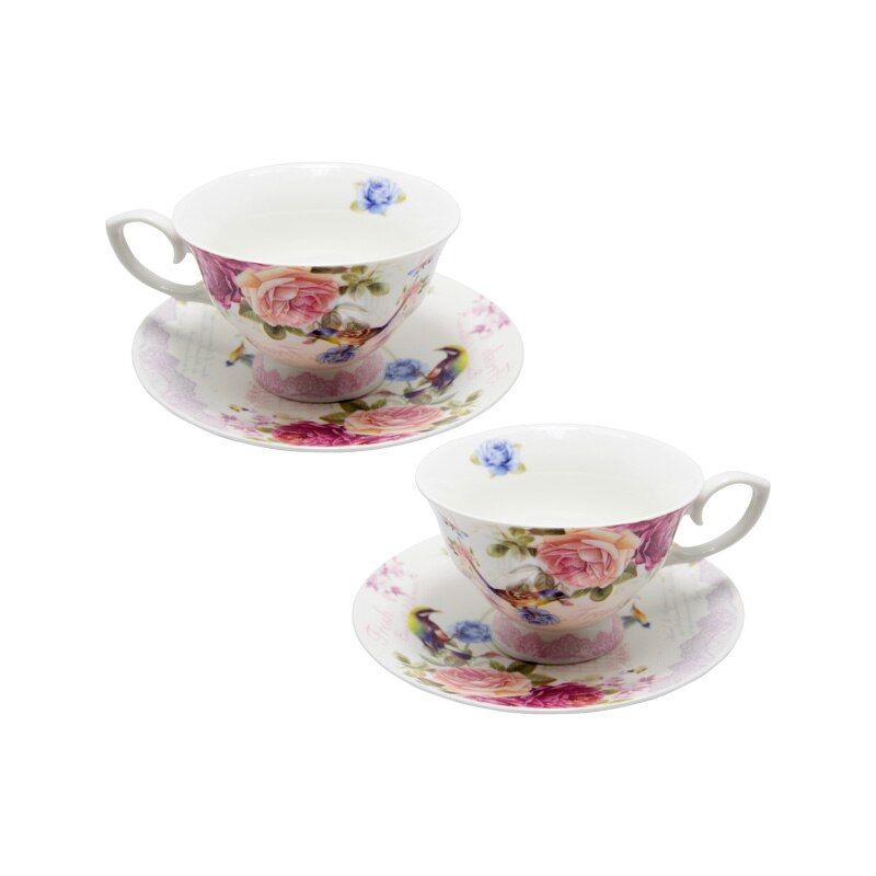 Set 2 cesti ceai Spring Flowers, Charisma, Portelan, 150 ml