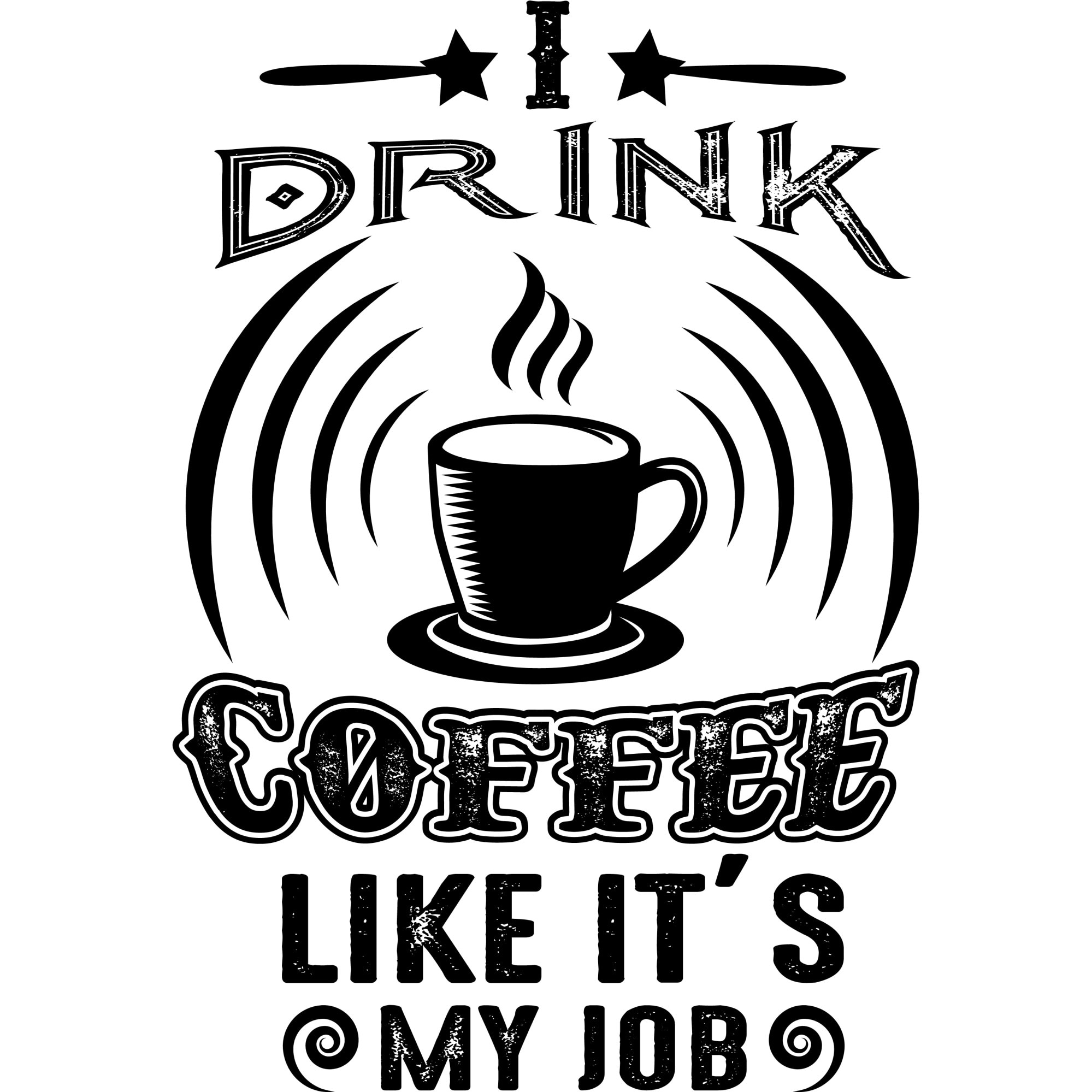 Sticker decorativ perete / geam, I drink coffee, 30x43 cm
