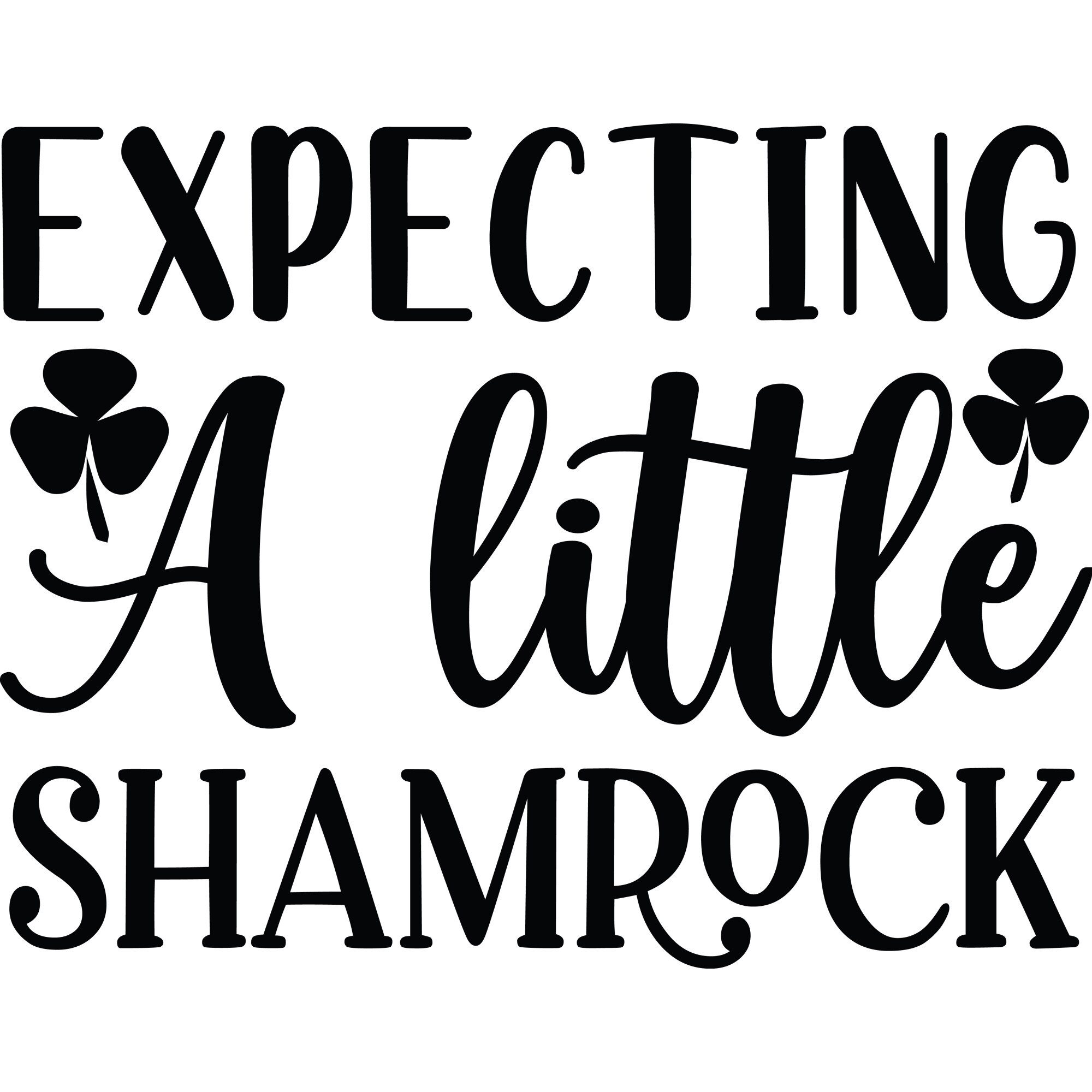 Sticker decorativ perete / geam, Expecting a little shamrock, 30x23 cm