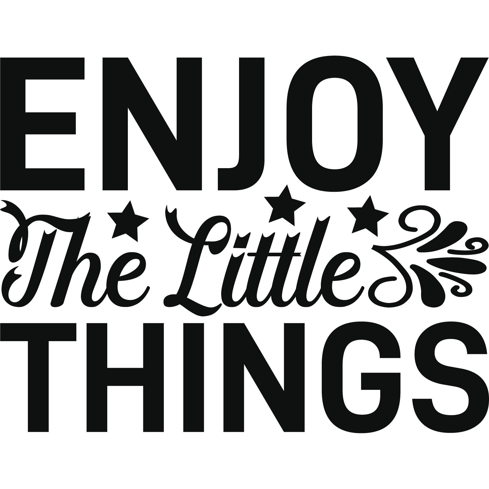 Sticker decorativ perete / geam, Enjoy the little things, 30x23 cm