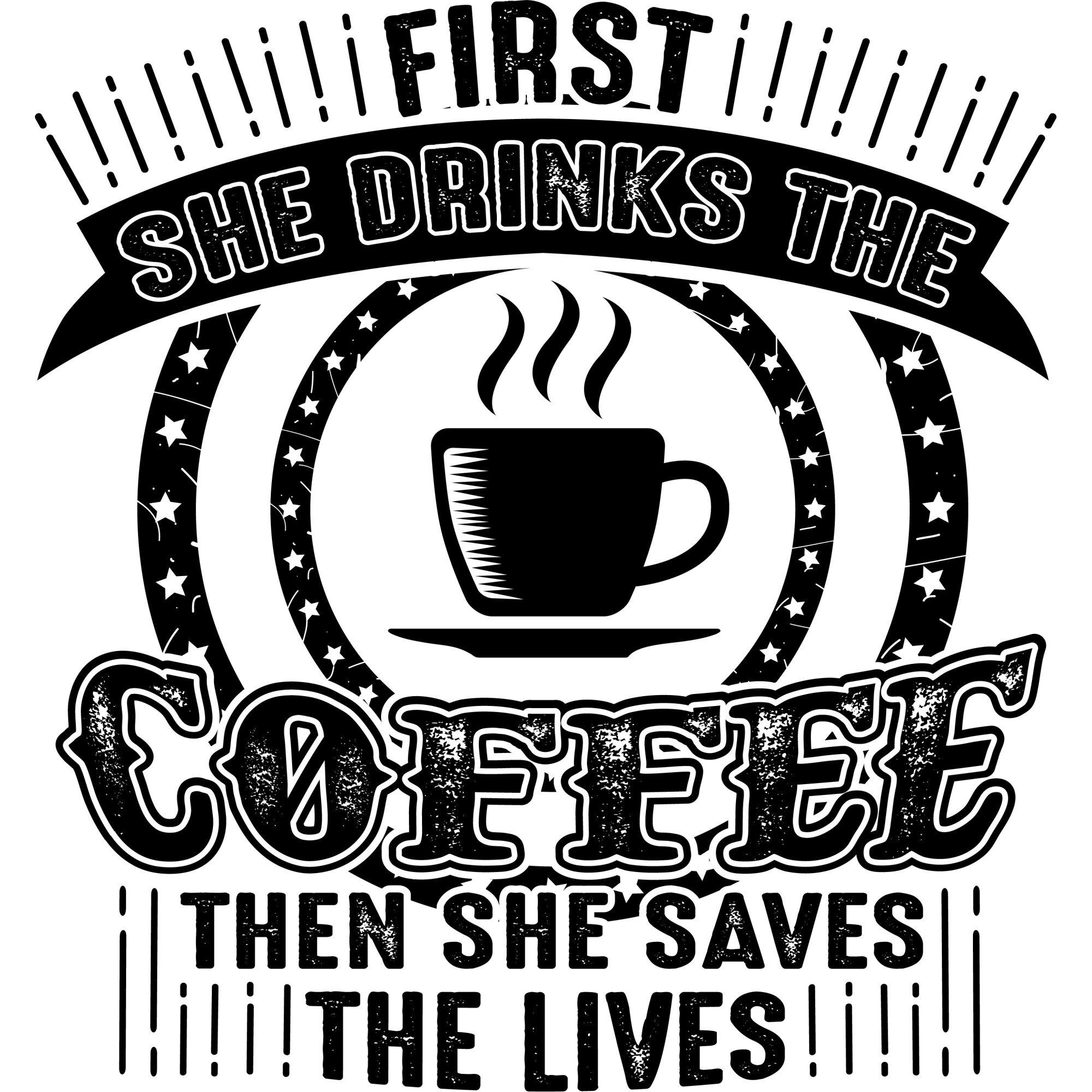 Sticker decorativ perete / geam, First coffee, 30x32 cm