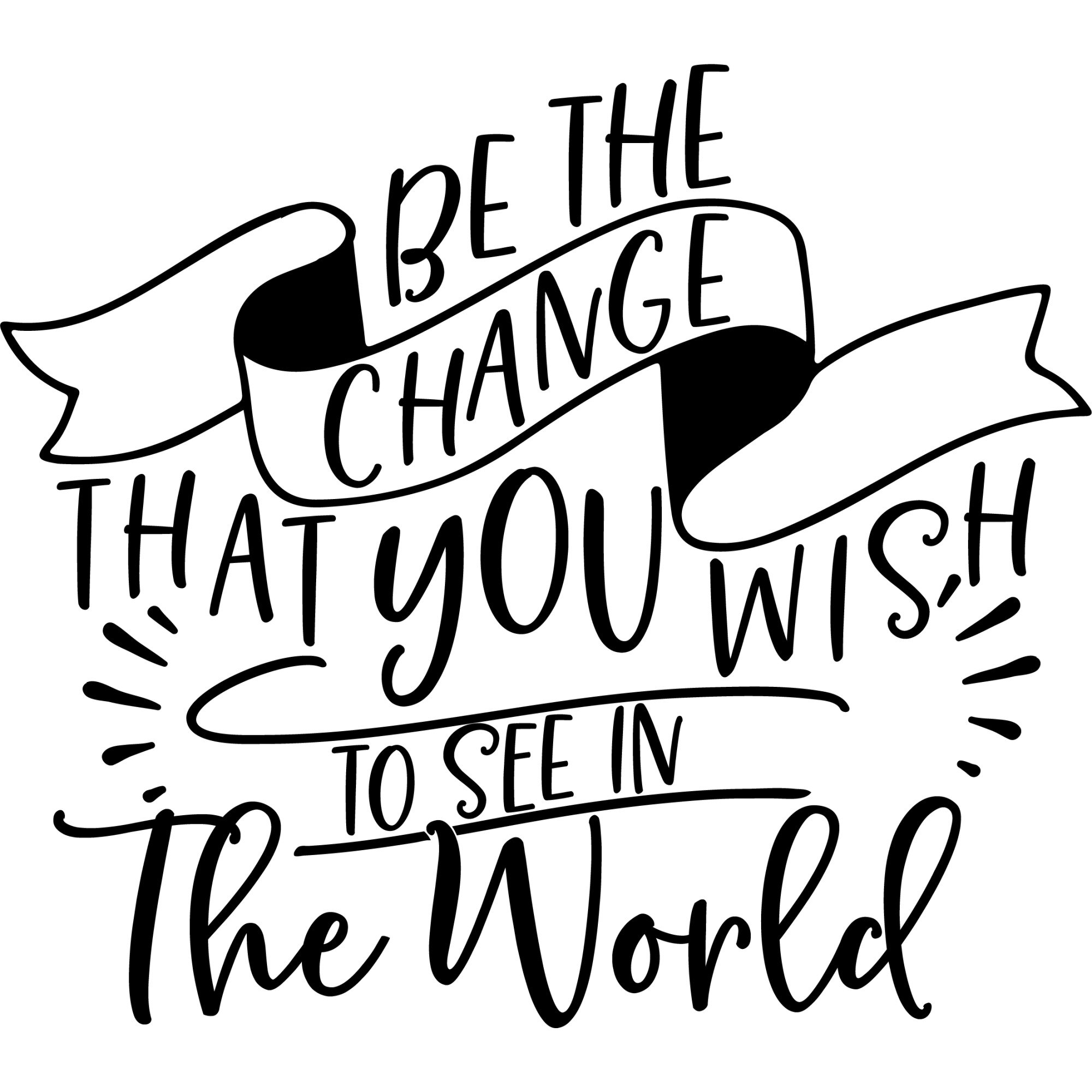 Sticker decorativ perete / geam, Be the change, 30x26 cm