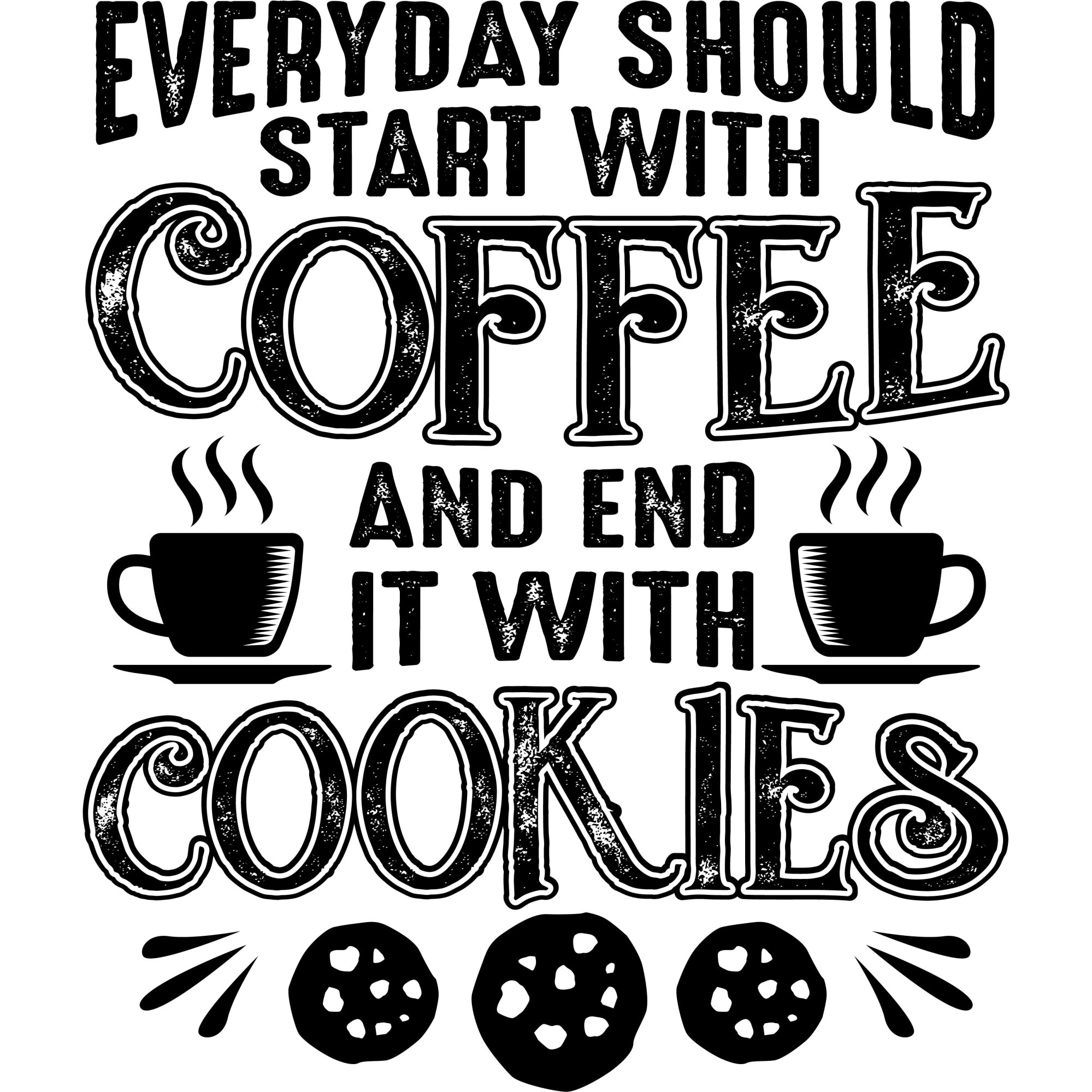 Sticker decorativ perete / geam, Everyday start with coffee, 30x35 cm