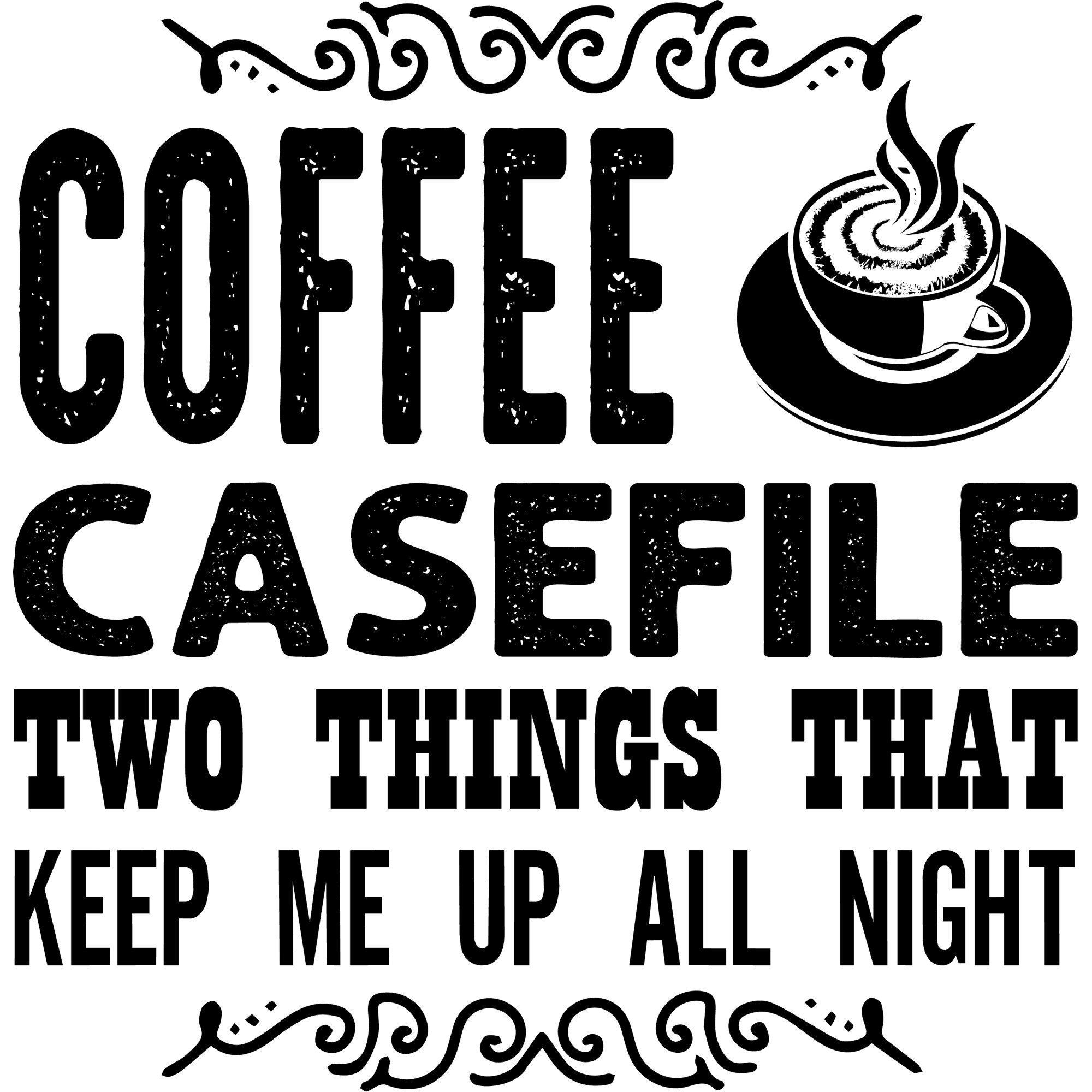 Sticker decorativ perete / geam, Coffee casefile, 30x31 cm