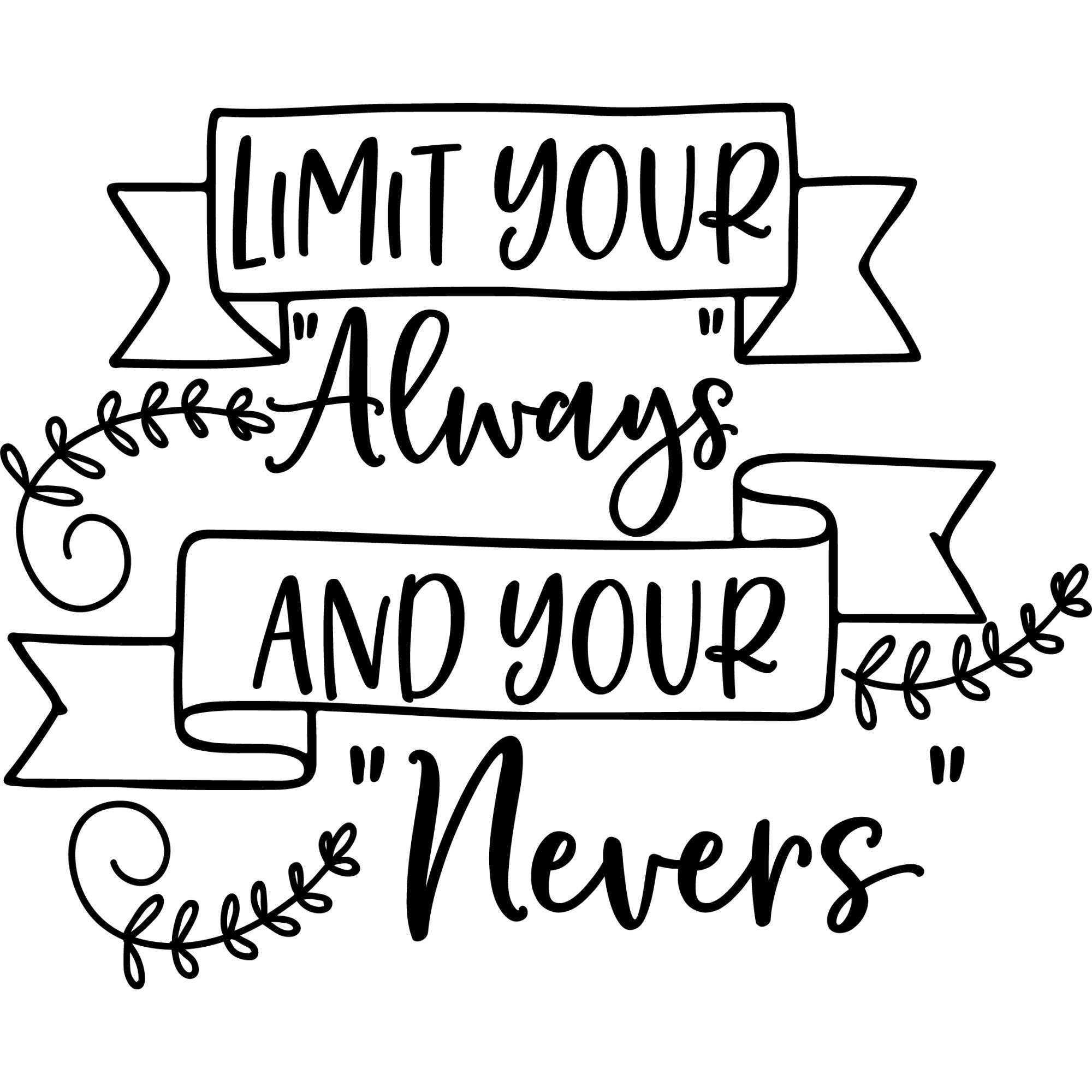 Sticker decorativ perete / geam, Limit your always, 30x24 cm