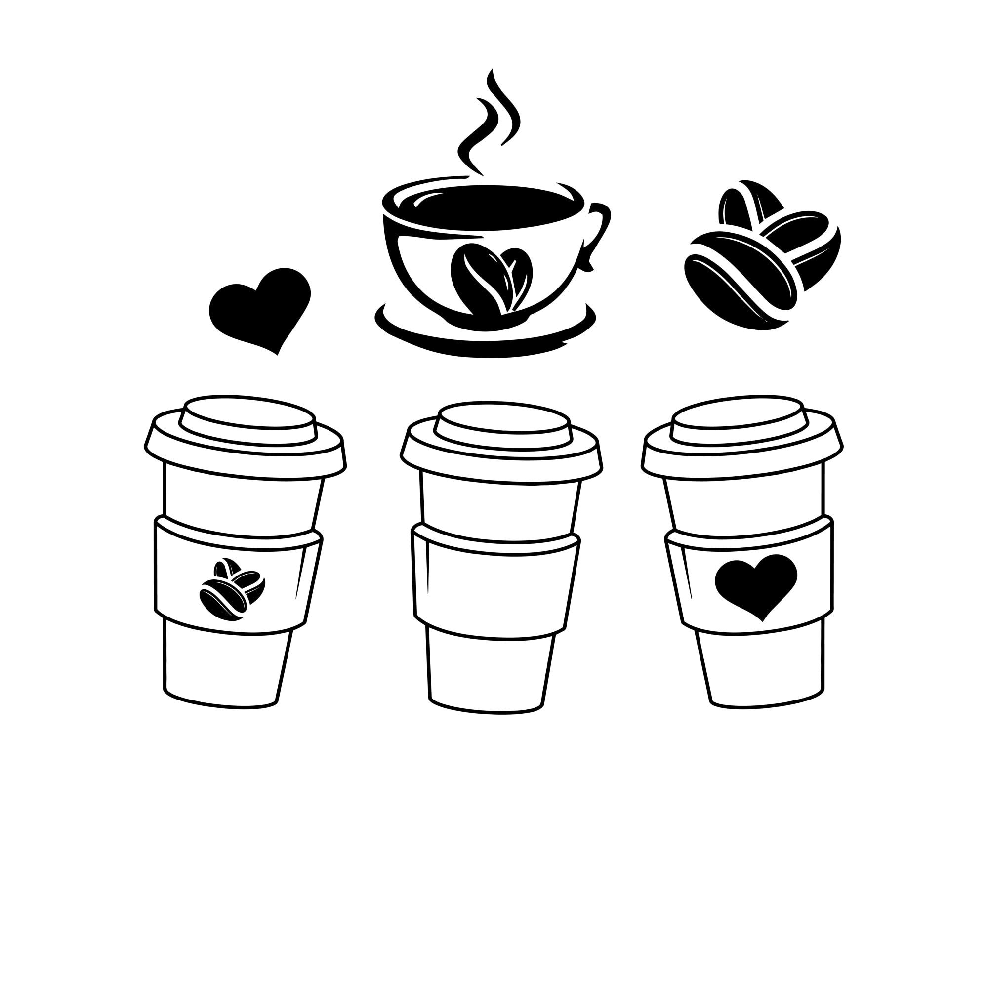 Sticker decorativ perete / geam, Coffee cup, 30x36 cm