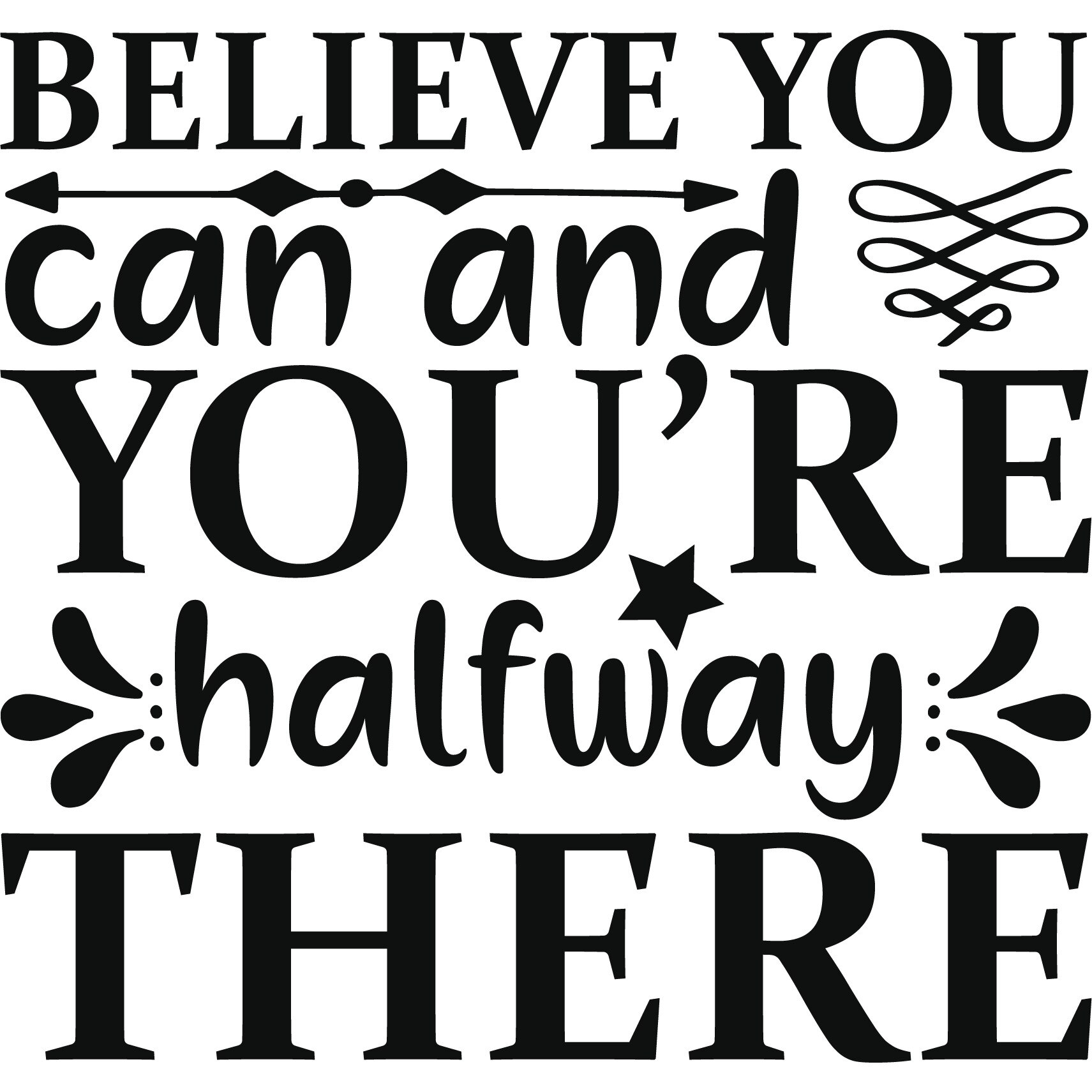 Sticker decorativ perete / geam, Believe you can , 30x28 cm