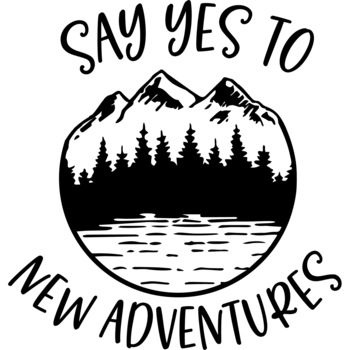 Sticker decorativ perete / geam, Say yes to new adventures, 30x31 cm Sticker decorativ perete / geam, Say yes to new adventures, 30x31 cm