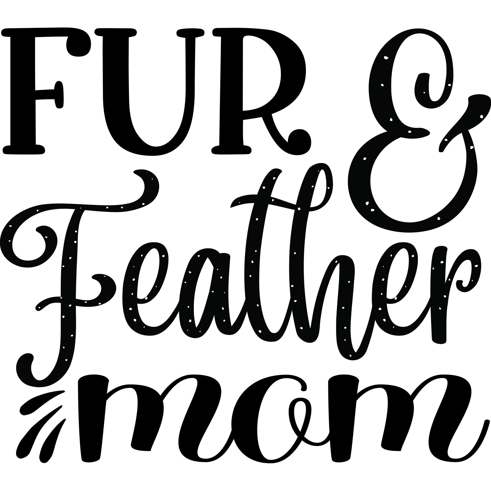 Sticker decorativ perete / geam, Fur and feather mom, 30x26 cm