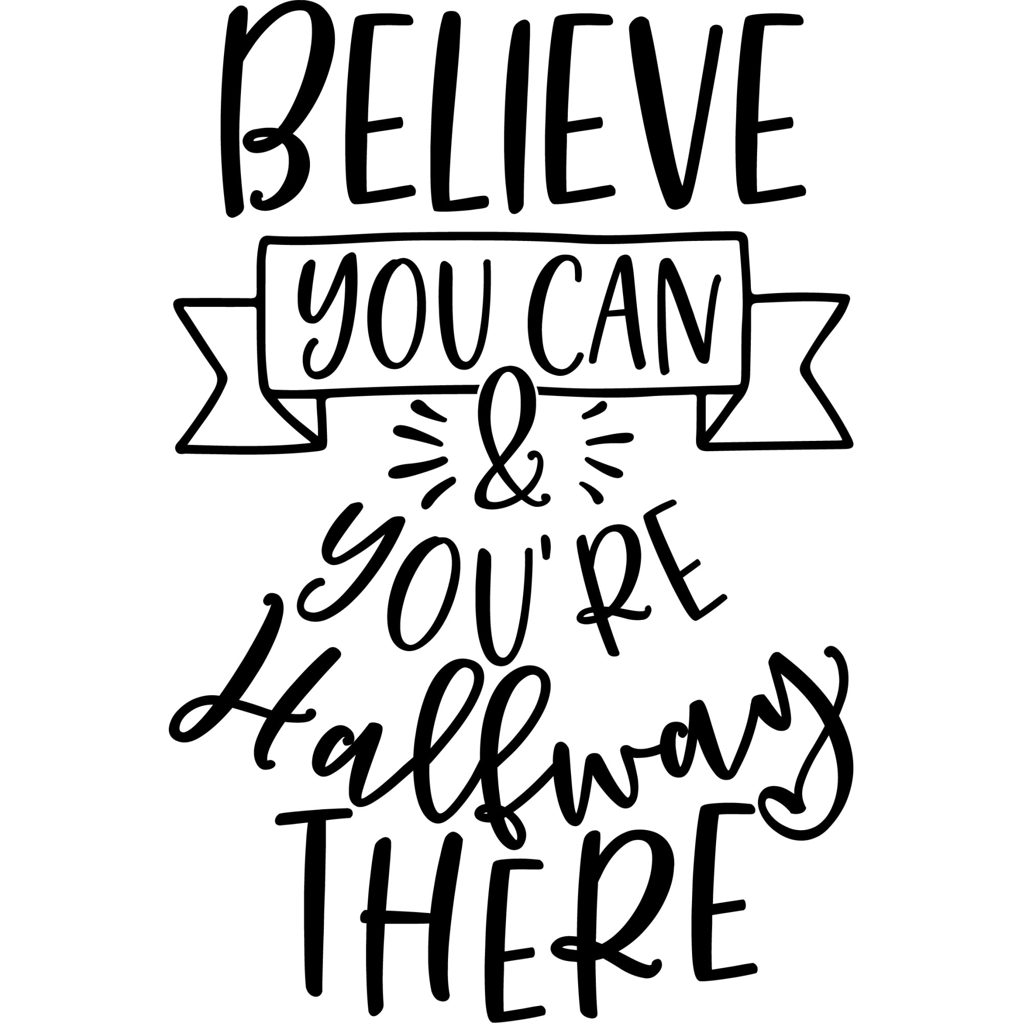 Sticker decorativ perete / geam, Believe you can, 30x44 cm