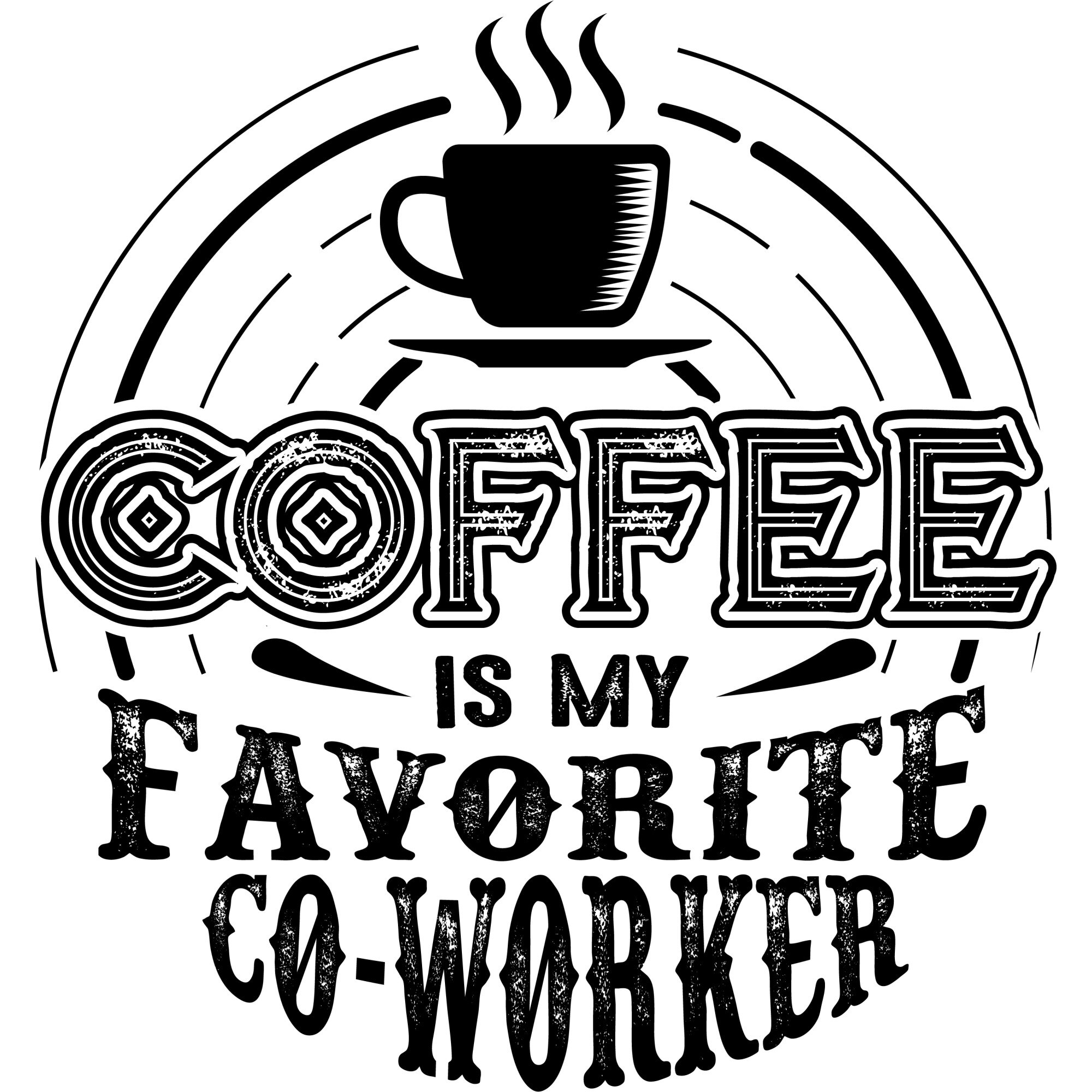 Sticker decorativ perete / geam, Coffee is my favorite, 30x23 cm