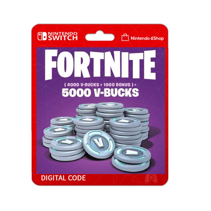 Joc Fortnite Key 5000 V Bucks pentru Nintendo Switch