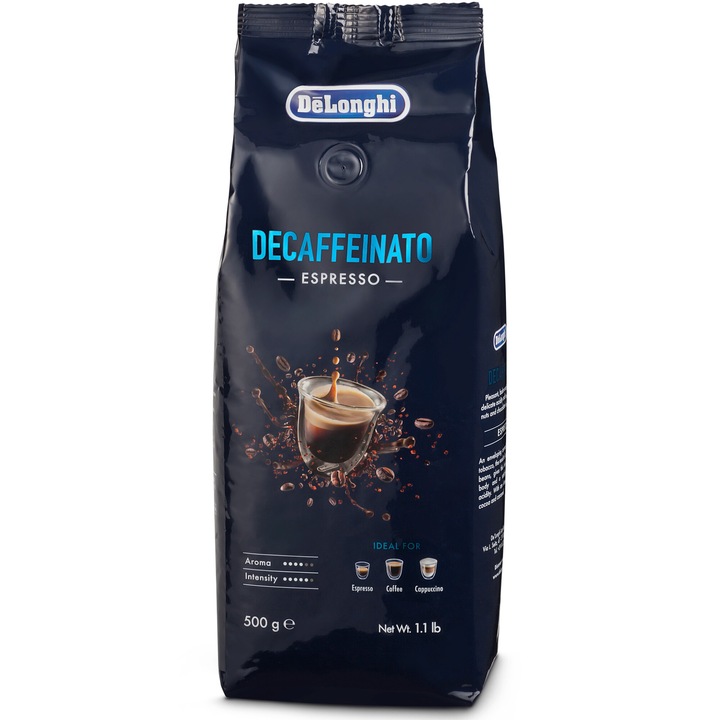 Cafea boabe DeLonghi Decaffeinato, 500g