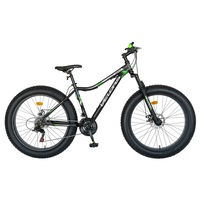 bicicleta mtb fat bike wolf jsx2605d brand velors roata 26 inch mtb frana disc fataspate  echipare shimano 21 viteze marime m negru cu verde imagen 45_0_
0
